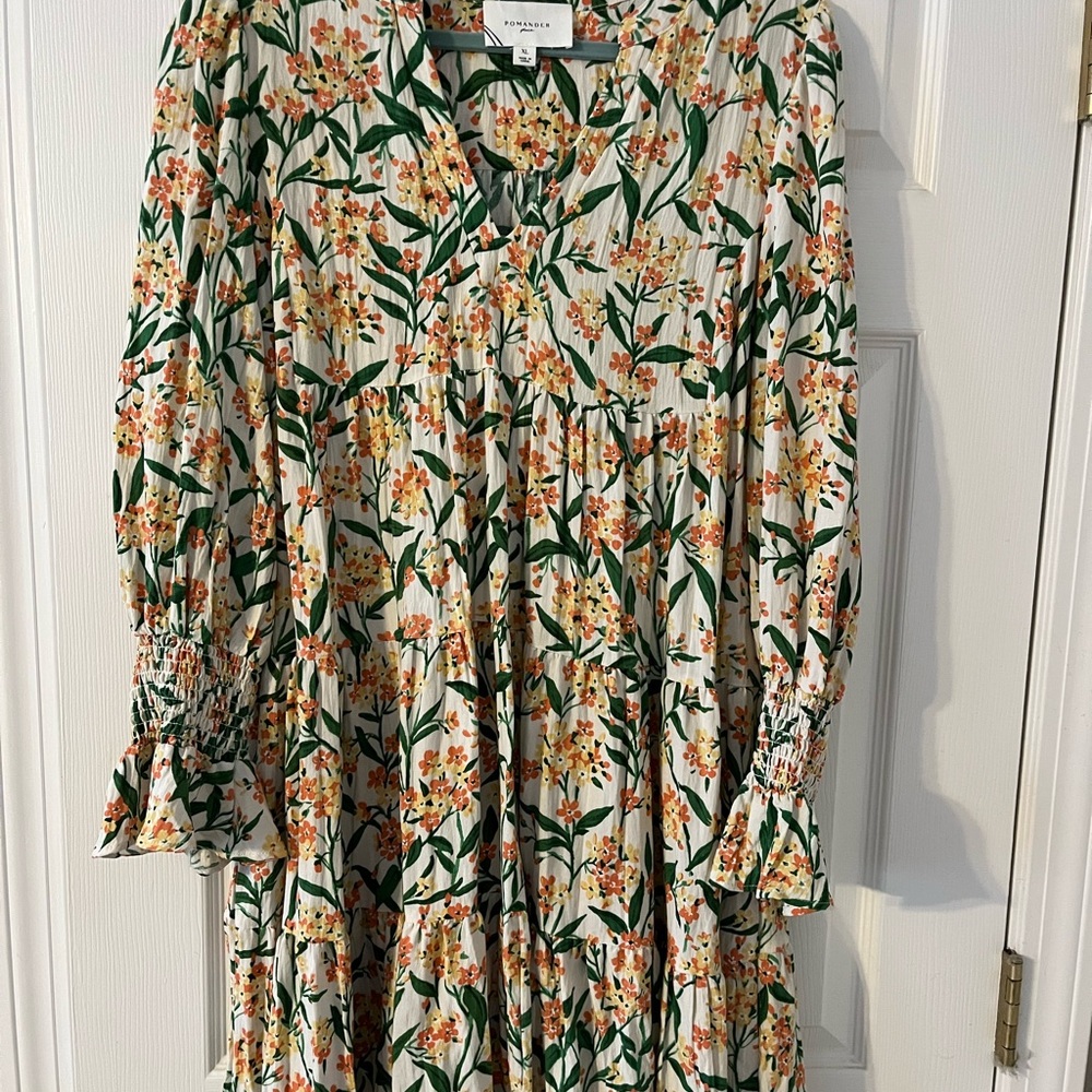 Pomander Place Green and Orange Floral Dress